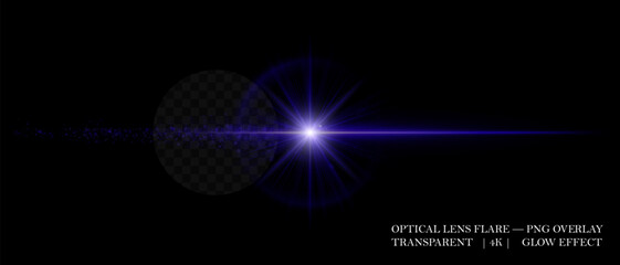 Luminous lens flare with sparkling dust, realistic light diffusion, and soft transparency. Perfect for cinematic overlays, lighting accents, and creative visuals.