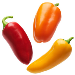 Group of mini sweet peppers isolated