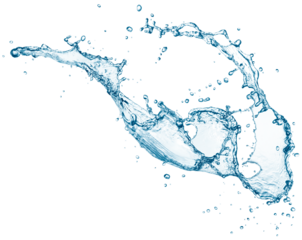 Blue water splash isolated