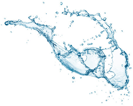 Blue water splash isolated