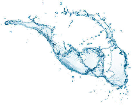Blue water splash isolated