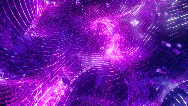 3D rendering of glowing lines and neon lights, vibrant colors for a dynamic visual display