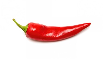 A cut-out chili pepper on a plain white surface, beneficial spice for culinary use