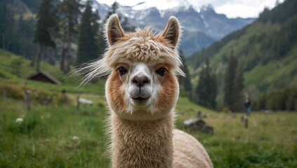 Andean alpaca in shades of white and light brown, showcasing fiber-rich wool, World Animal Day