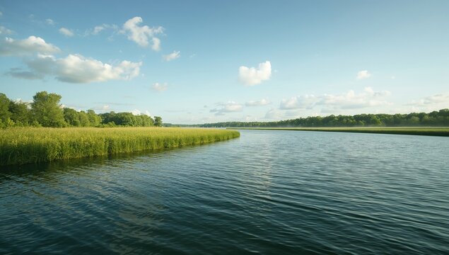 Nature backdrop featuring flowing water and lush greenery, ideal for editorial header background