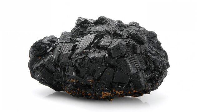 A rugged black tektite crystal with pitted surface, showcasing natural texture, mineral rarity