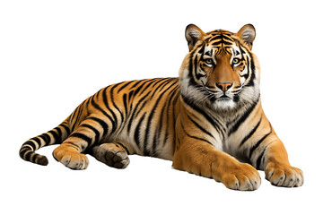 Naklejka premium Regal Tiger Portrait Isolated on a Transparent Background