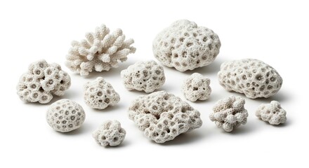 Coral Grouping on White Background