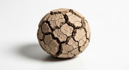 Cracked Sphere on White Background