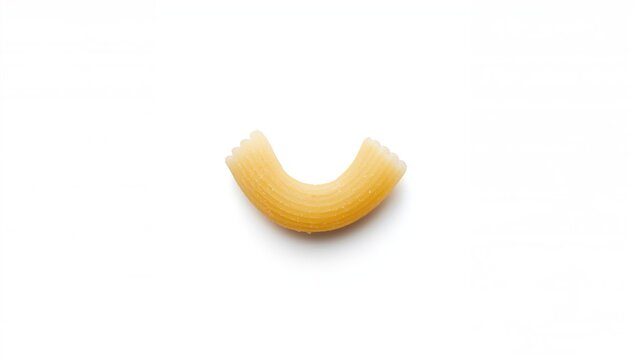 Isolated raw macaroni noodle on a white background, suitable for culinary presentations