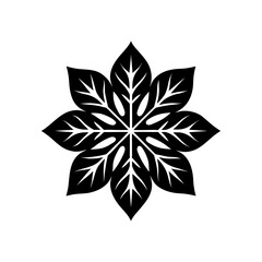 Stylized eight-petal leaf icon, abstract floral design graphic symbol