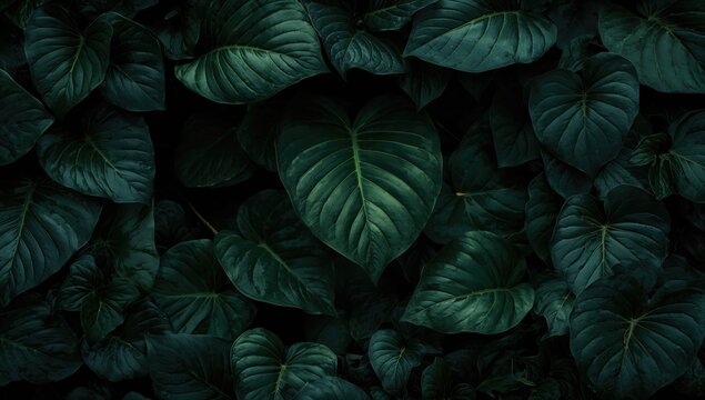 A lush arrangement of deep green foliage, ideal for a natural-themed backdrop