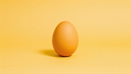 A yellow egg on a vibrant yellow background, emphasizing a nutritious meal for Easter