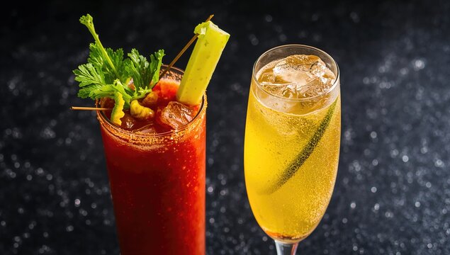 Spicy cocktail with tomato juice, horseradish and hot sauce, rich in flavor