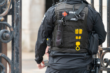 British Police Officer in tactical vest