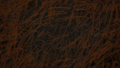 Dark orange scribbling with creative doodles, an innovative blurring technique for branding