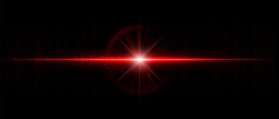 Horizontal lens flare with balanced glow, smooth transparency, and light reflections. Suitable for overlays, lighting effects, and futuristic graphic design.