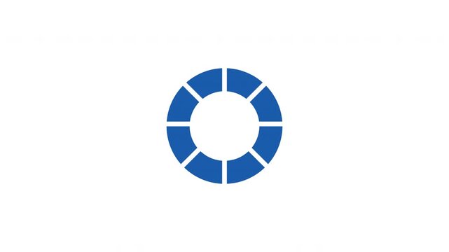 Rotating dark blue segments circle loading icon animation. Spinning in continuous sequence. Animated loader isolated on transparent. Web design 4K video. Buffer, spinner, preloader. User interface