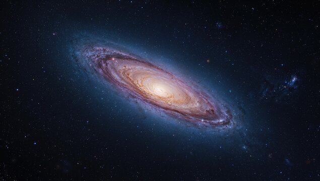 A mesmerizing galaxy in the depths of outer space, celestial wallpaper - Powered by Adobe