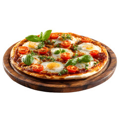Gourmet Artisan Pizza with Fresh Basil and Mozzarella Cheese