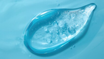 Clear gel serum texture, beneficial skincare formulation with hydration properties