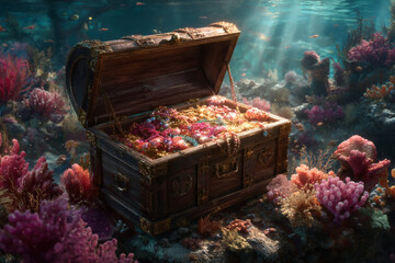 a pirate treasure under the sea.
