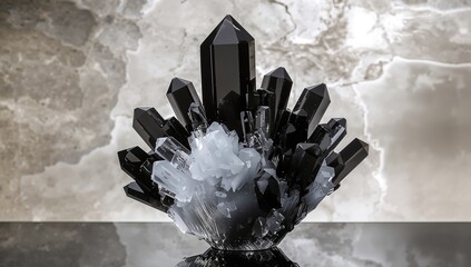 Abstract crystal formation in Chaoscope glass, suitable for artistic backgrounds