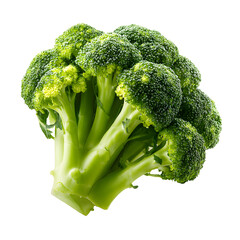 Vibrant Green Broccoli Florets on White Background for Healthy Eating Concept