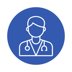 Doctor icon with stethoscope isolated on transparent background