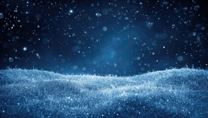 Naklejka premium Majestic dark blue sparkling snow, ideal backdrop for festive designs, cards, posters
