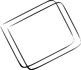 Minimal abstract design featuring two overlapping rounded square outlines tilted diagonally. Clean, modern, and versatile graphic element for branding, layouts, and backgrounds.