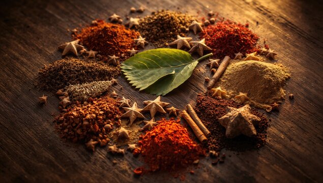 Assorted Indian Spices, enhancing flavor profiles and culinary diversity