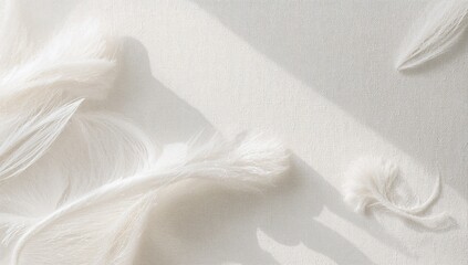 Obraz premium Luxurious white canvas background displaying abstract patterns and hues of natural fibers, suitable for editorial header background