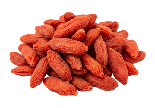 Pile of dried goji berries isolated on transparent background - Powered by Adobe