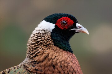 Close-up of colorful ringneck pheasant plumage in an artistic abstract style