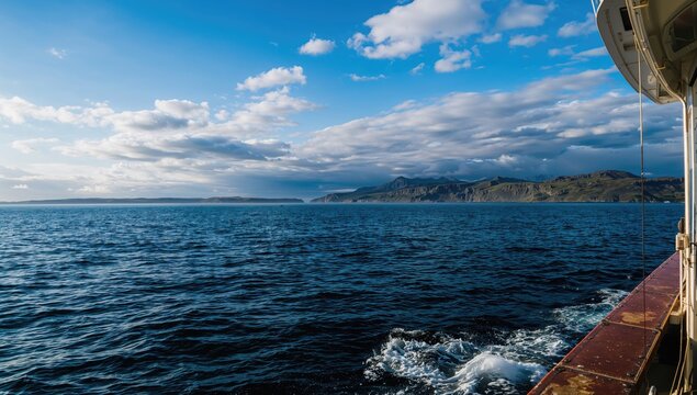 Photos captured during a fishing trip on the northern ocean with a scenic backdrop of water and sky