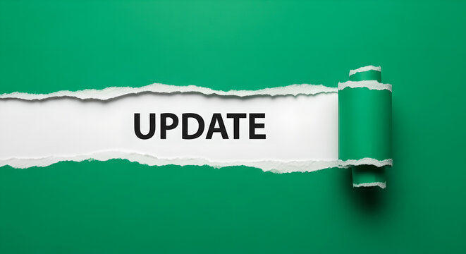 Update News Torn Green Paper With Copy Space