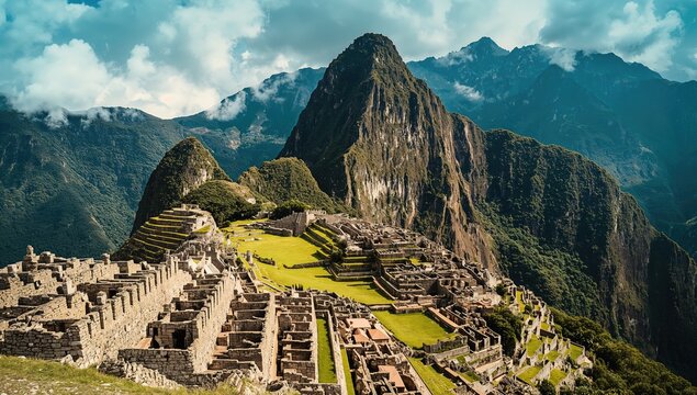 Machu Picchu, ancient Inca citadel in the Andes Mountains, erosion risk