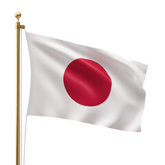 The national flag of japan, a white rectangular flag with a crimson red disc at its center, isolated on transparent background