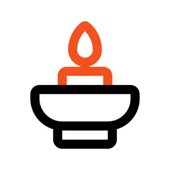 Obraz premium spa candle outline color icon