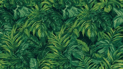 Obraz premium Multicolor background texture featuring green fresh leaves and a jungle theme, ideal for editorial header background