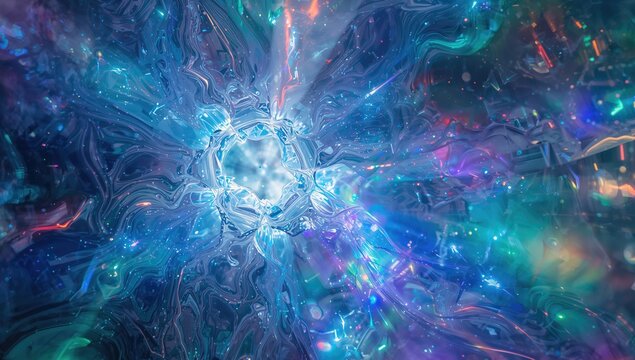 Illuminated background featuring colorful mirrors, ideal for editorial header background