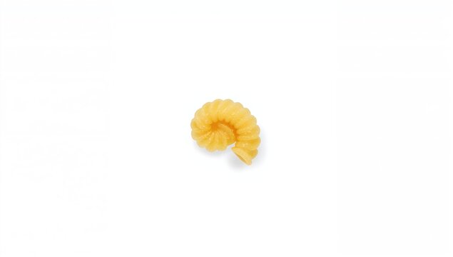 Uncooked cavatappi pasta displayed on a white backdrop, ideal for culinary presentations
