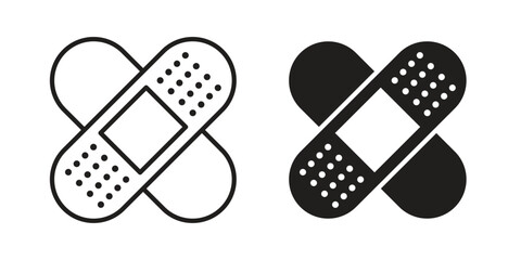 Band aid icon in filled, thin line, stroke style for website and apps
