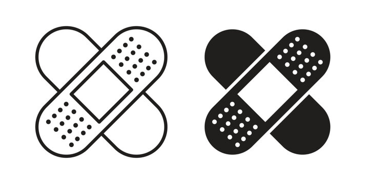 Band aid icon in filled, thin line, stroke style for website and apps