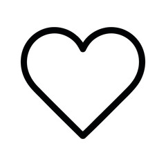 Classic Heart Shape Outline Isolated on a White Background for Graphic Resources