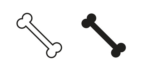 Bones icon in filled, thin line, stroke style for website and apps