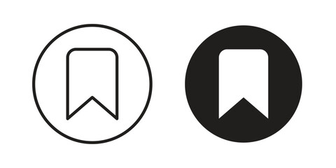 Bookmark icon in filled, thin line, stroke style for website and apps