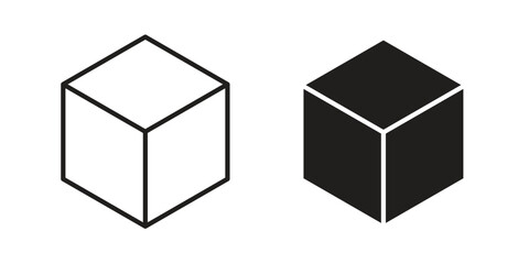 Box icon in filled, thin line, stroke style for website and apps