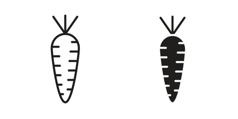 Carrot icon in filled, thin line, stroke style for website and apps
